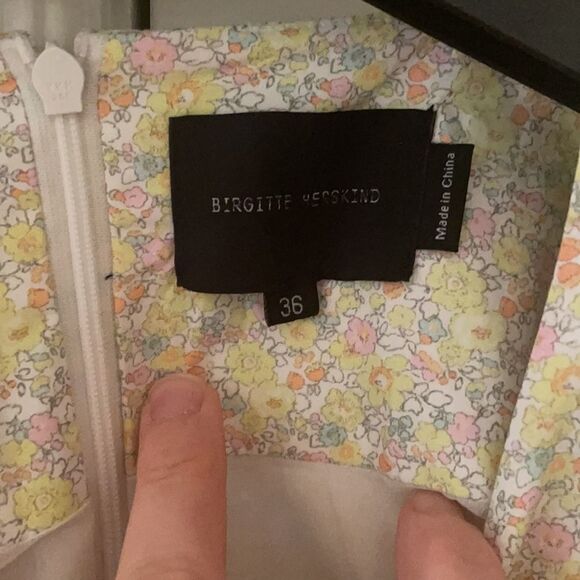 Nwot BIRGITTE HERSKIND bell yellow ditsy floral puff sleeve cotton blouse - Picture 6 of 8